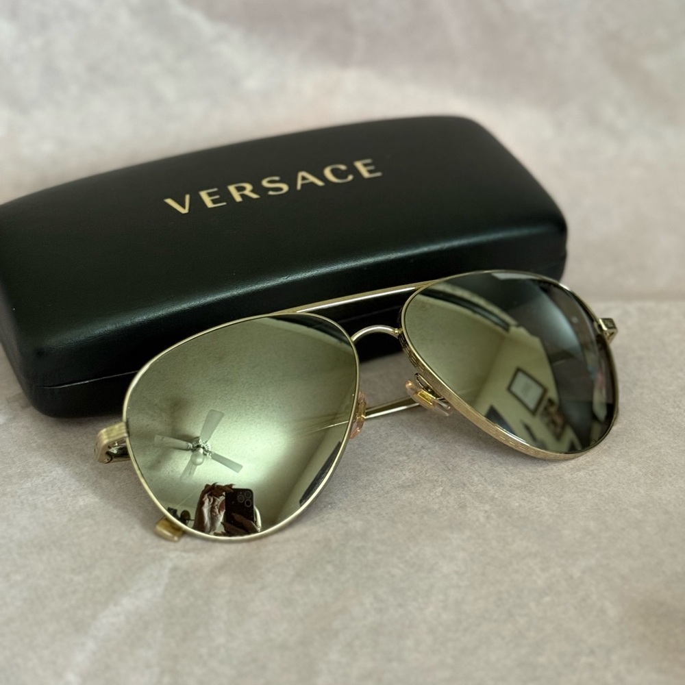 Versace Gold Aviator Sunglasses